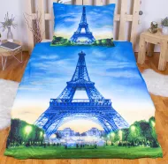 Lenjerie de pat - 3D Turnul Eiffel, 140x200/70x90 cm