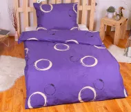 Lenjerie de pat microtop Alb cu cercuri negre