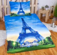 Lenjerie de pat - 3D Turnul Eiffel, 140x200/70x90 cm