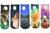 Ciorapi pentru femei cu imprimeu complet animale Aura.via GP:107 - 5 perechi, mărimea 32-35