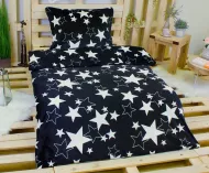 Lenjerie de pat din microflanel - negru, 140x200/90x70 cm
