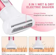 Aparat de ras electric fără fir pentru femei 5in1