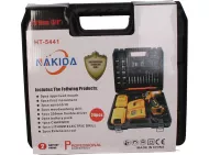 Mașină de găurit cu acumulator NAKIDA HT-5441 in cutie - 2 x baterii 21 V + set accesorii