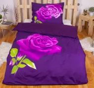 Lenjerie de pat - 3D trandafir violet, 140x200/70x90 cm