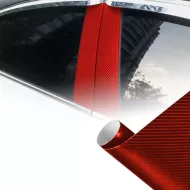 Folie de carbon pentru design - roșu - 30 x 127 cm