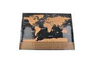 Harta lumii răzuită cu steaguri și accesorii - într-un tub cadou - 82 x 59 cm - Malatec