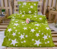 Lenjerie de pat din microflanel - verde, 140x200/90x70 cm