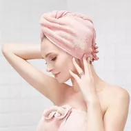 Turban pentru cap cu uscare rapidă - roz