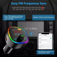 Transmițător Bluetooth 5.0 FM S27 - negru