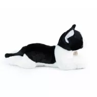 Pisică plușată culcată alb negru 35 cm 
