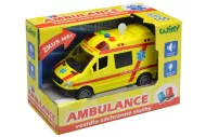 Ambulanță cu efecte sonore și luminoase, 14cm