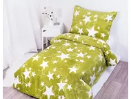 Lenjerie de pat din microflanel - verde, 140x200/90x70 cm