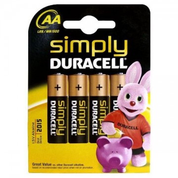 DURACELL Simply DURSIMLR6P4B, LR6, 1.5V - 4x AA baterii alcaline DURACELL Simply DURSIMLR6P4B, LR6, 1.5V - 4x AA baterii alcaline