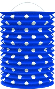 Felinar de hârtie - albastru cu puncte - 23 cm - Rappa