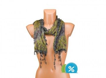 Eșarfă dreptunghiulară cu desen floral - galben Eșarfă dreptunghiulară cu desen floral - galben