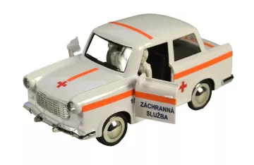 Jucărie retro Trabant 601, ambulanță - pe inerție, 18 cm