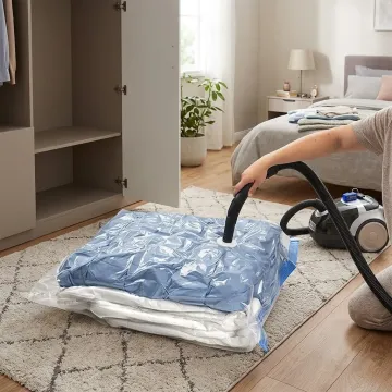 Sac cu vacuum pentru păstrarea  hainelor de sezon - 70x100 cm