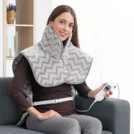Pernuță electrică pentru gât, umeri și spate InnovaGoods 60x90 cm, 100W - gri