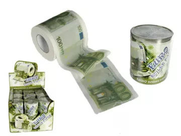 Hârtie igienică cu bancnotă de 100 EUR