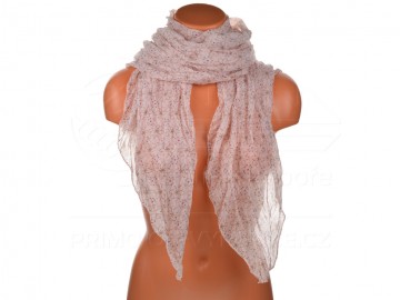 Eșarfă de vară cu desen flori - roz Eșarfă de vară cu desen flori - roz