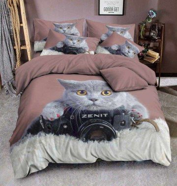 Lenjerie de pat 3D Grey cat photo micro 140/200, 70/90 +40/40 Lenjerie de pat 3D Grey cat photo micro 140/200, 70/90 +40/40