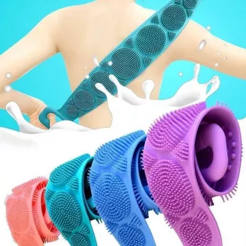 Perie de spălarea spatelui din silicon - albastru