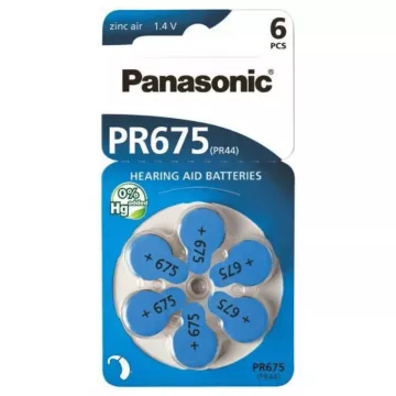 Baterie pentru proteze auditive - 6x PR-675HB6 - Panasonic