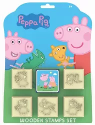 Set de timbre din lemn 5 + 1 - Piggy Peppa - Jiri Models