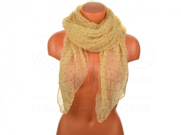 Eșarfă de vară cu desen flori - galben Eșarfă de vară cu desen flori - galben
