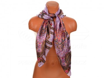 Eșarfă maxi cu desen floricele, 90x90cm - violet Eșarfă maxi cu desen floricele, 90x90cm - violet