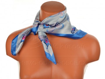 Eșarfă mică cu desen fluture - albastru Eșarfă mică cu desen fluture - albastru